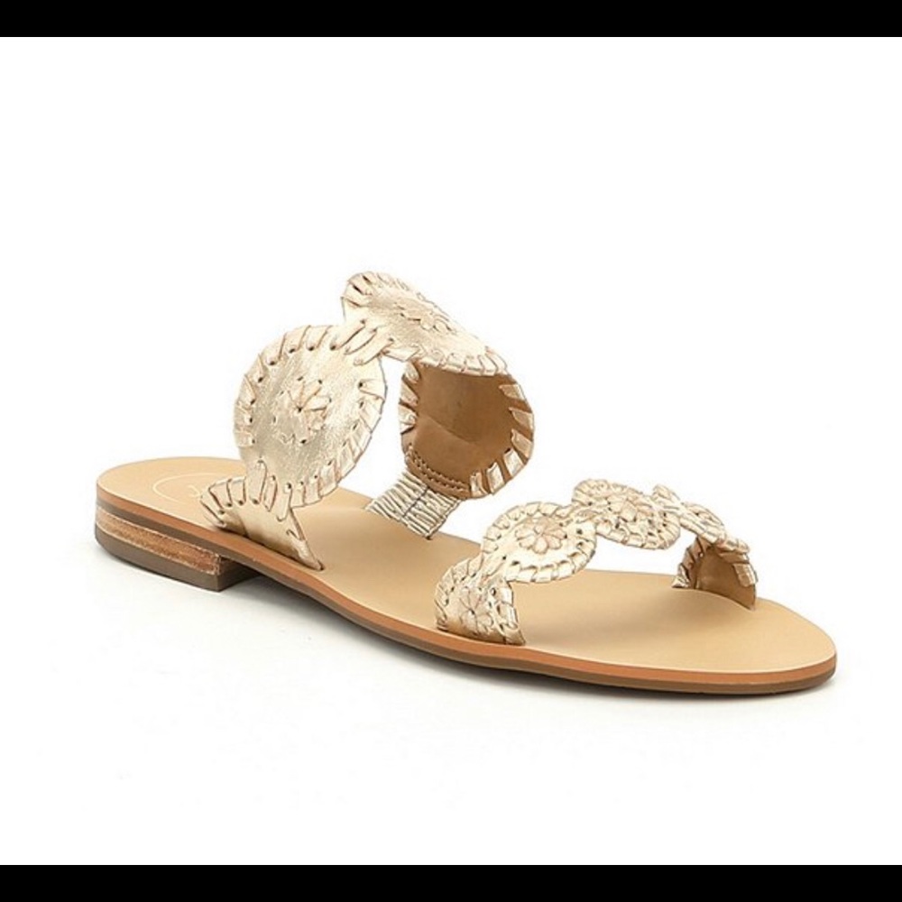 Jack Rogers Lauren Whipstitch Detail Slide Sandal